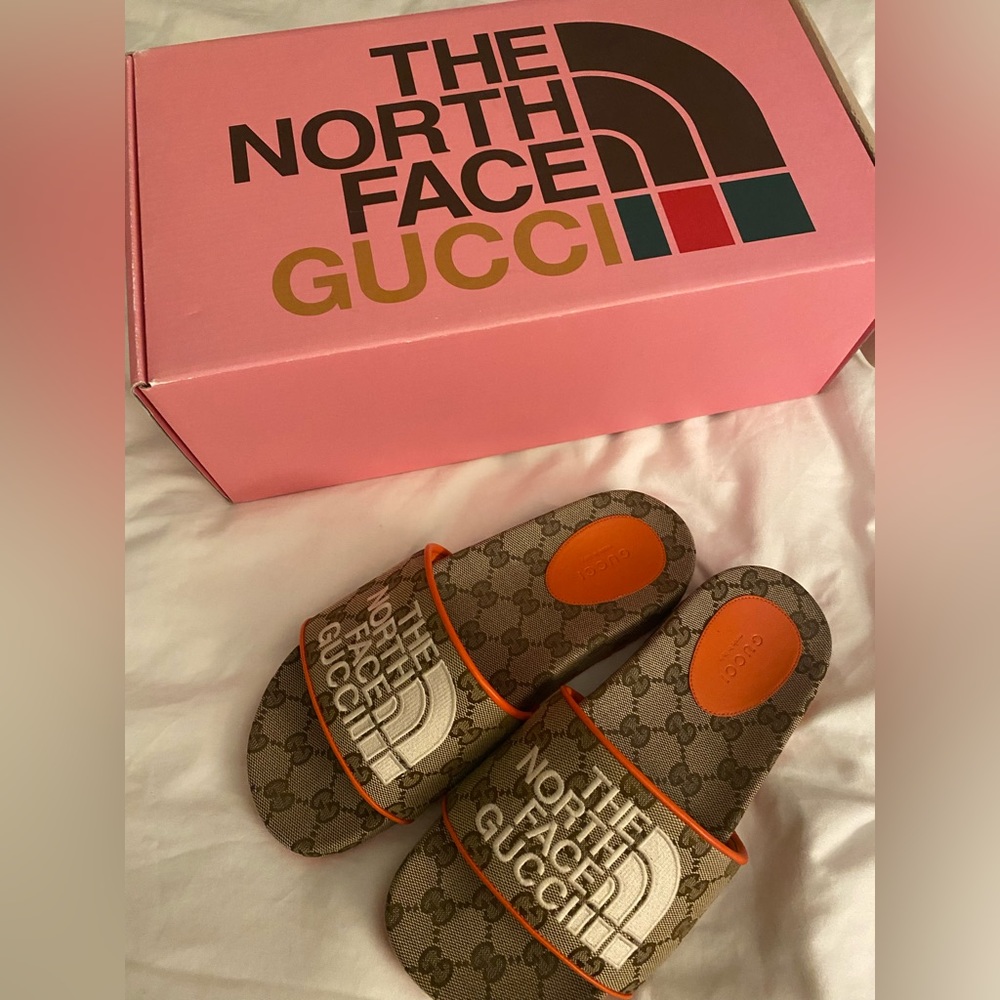 BRAND NEW GUCCI NORTHFACE SLIDES WITH BOX